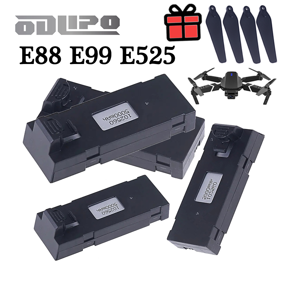 E88 3.7v 5000mah bateria lipo  - Eachine Drone E58 avaliação e preço